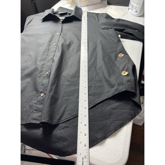 Attitudes by Renee Curved Hem Button Down M - Picture 9 of 14